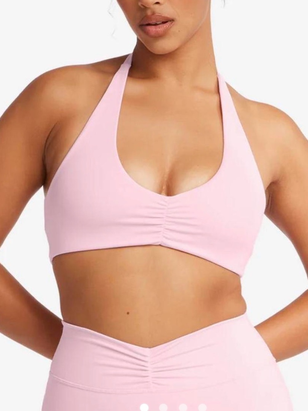 Crop Shop Boutique Light Pink Halter Sports Bra